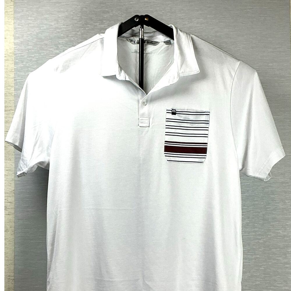 TravisMathew Pacific Dunes Golf Polo Shirt Sz XL White